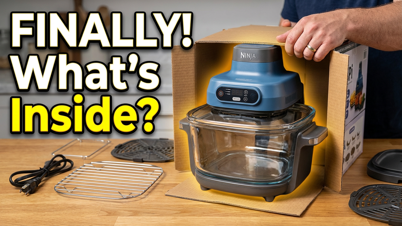 Watch Ninja Crispi 4-in-1 Glass Air Fryer Unboxing and Setup on Amazon Live