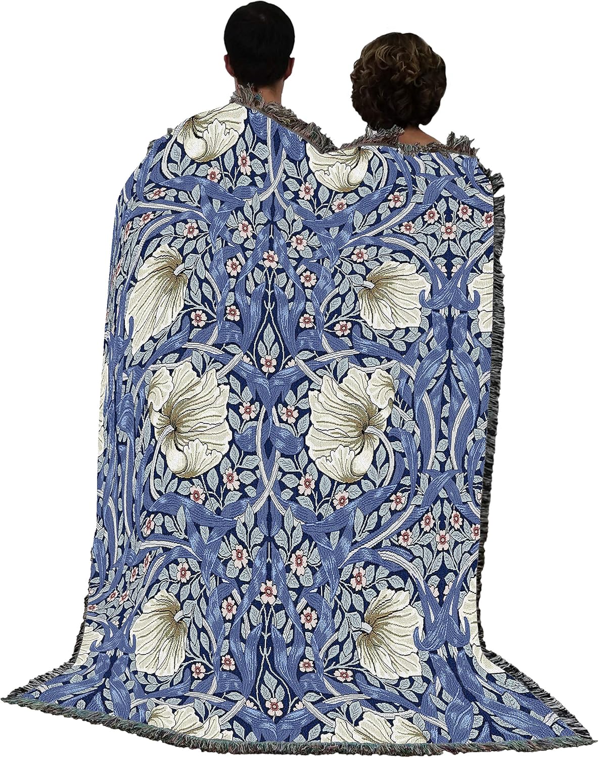 Pure Country Weavers William Morris Pimpernel Sterling Blanket - Arts & Crafts - Gift Tapestry Throw Woven from Cotton - Made in the USA (72x54)