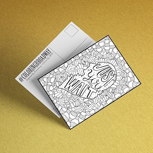 Miniatura 2 de Coloring Broadway - Postales de Broadway inspiradas en Hamilton (juego de 4), mercancía musical Just You Wait Hamilton, impresas en cartulina mate
