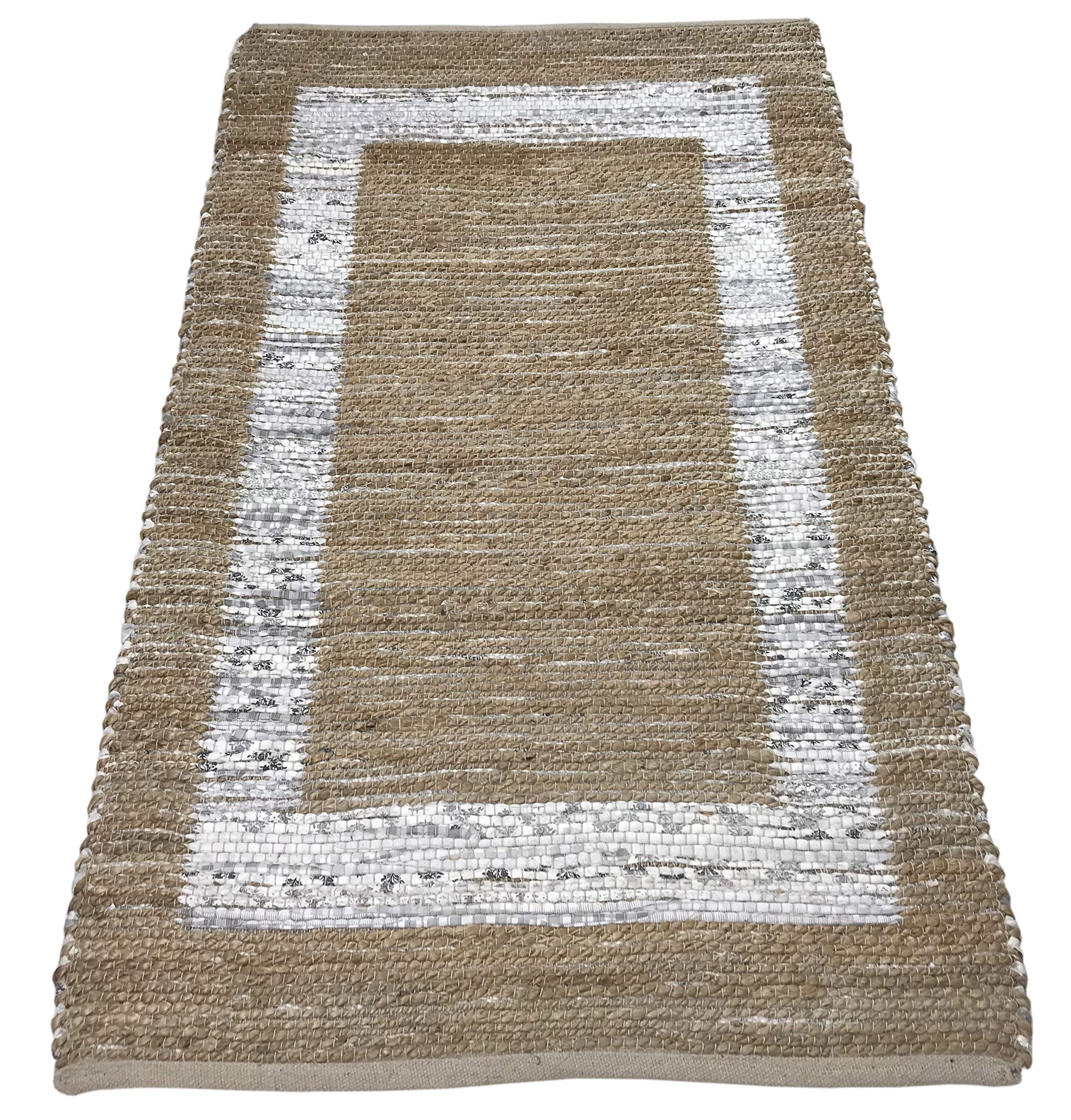 Tappeto Chindi Kelim Durry realizzato a mano, 4 misure (avorio, 70 x 140 cm)