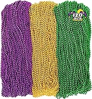 Vista 9 de Cuentas de Mardi Gras, 120 collares de cuentas, cuentas blancas de 33 pulgadas a granel, accesorios de Mardi Gras, mantas de desfile de disfraces