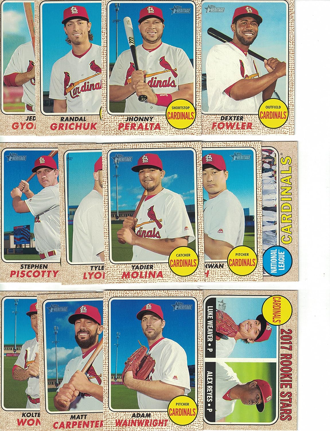 St Louis Cardinals/Complete 2017 Topps Heritage Baseball Team Set. Free 2016 Topps Heritage Cardinals Team Set With Purchase!