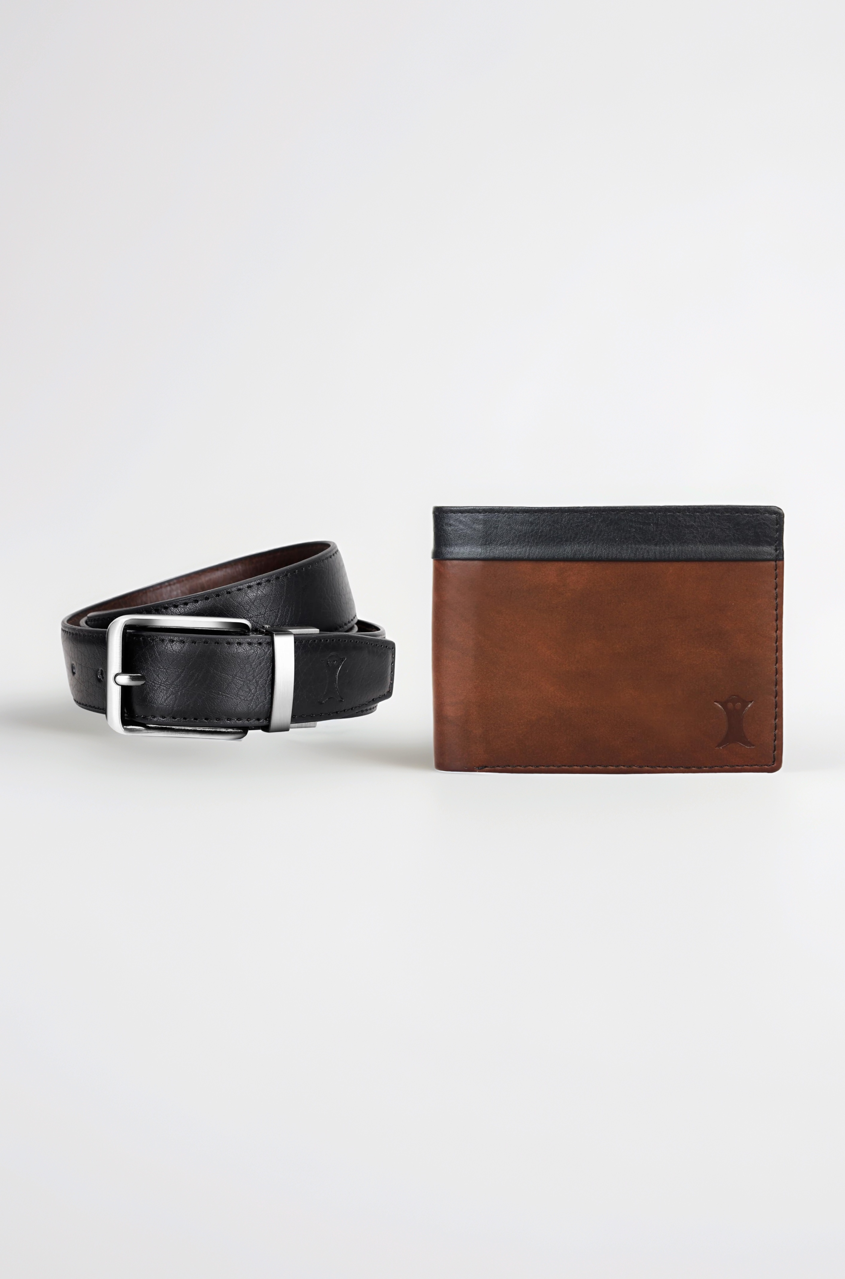 Creature Belt Wallet Combo For Men Pu-Leather Black/Brown Reversible Belt For Men(BL-01 WL-007)
