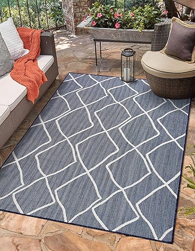 Vista 239 de Adiva Rugs - Alfombra para interior y exterior, tapete fácil de limpiar, resistente a la intemperie y las manchas, para comedor, patio, terraza