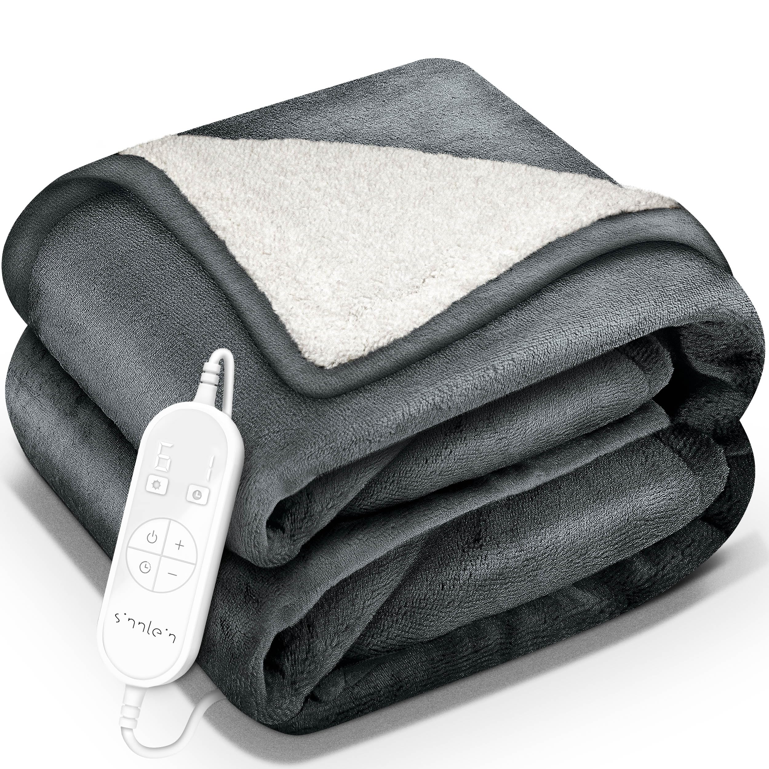 sinnlein® Manta electrica con Apagado automático | Manta térmica eléctrica con 9 Niveles de Temperatura | Manta acogedora para Cama, sofá | Cobija eléctrica con Temporizador y Pantalla Digital