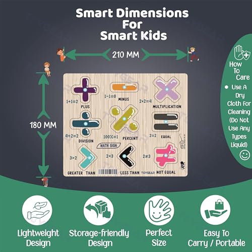 Image of Mathsign Eco Friendly Materials Wooden Learning Toys Puzzle for Brain Training /jorky Cutting Puzzle for Home /School /Non-Toxic /Education Memory Games for Baby Boy and Girl
