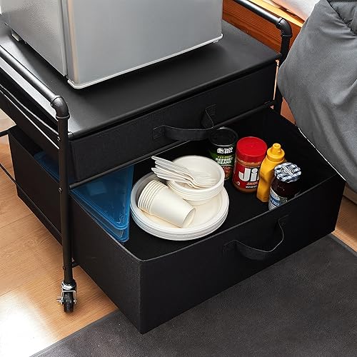 Miniatura 3 de The Fridge Stand Supreme - Organización de cajones - Marco de tubo negro con cajones negros