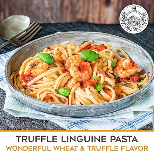 Vista 3 de Morelli Pasta italiana de trufa Linguine - Pasta gourmet - Hecho a mano en pequeños lotes - Importado de Italia - Pasta de sémola de trigo duro