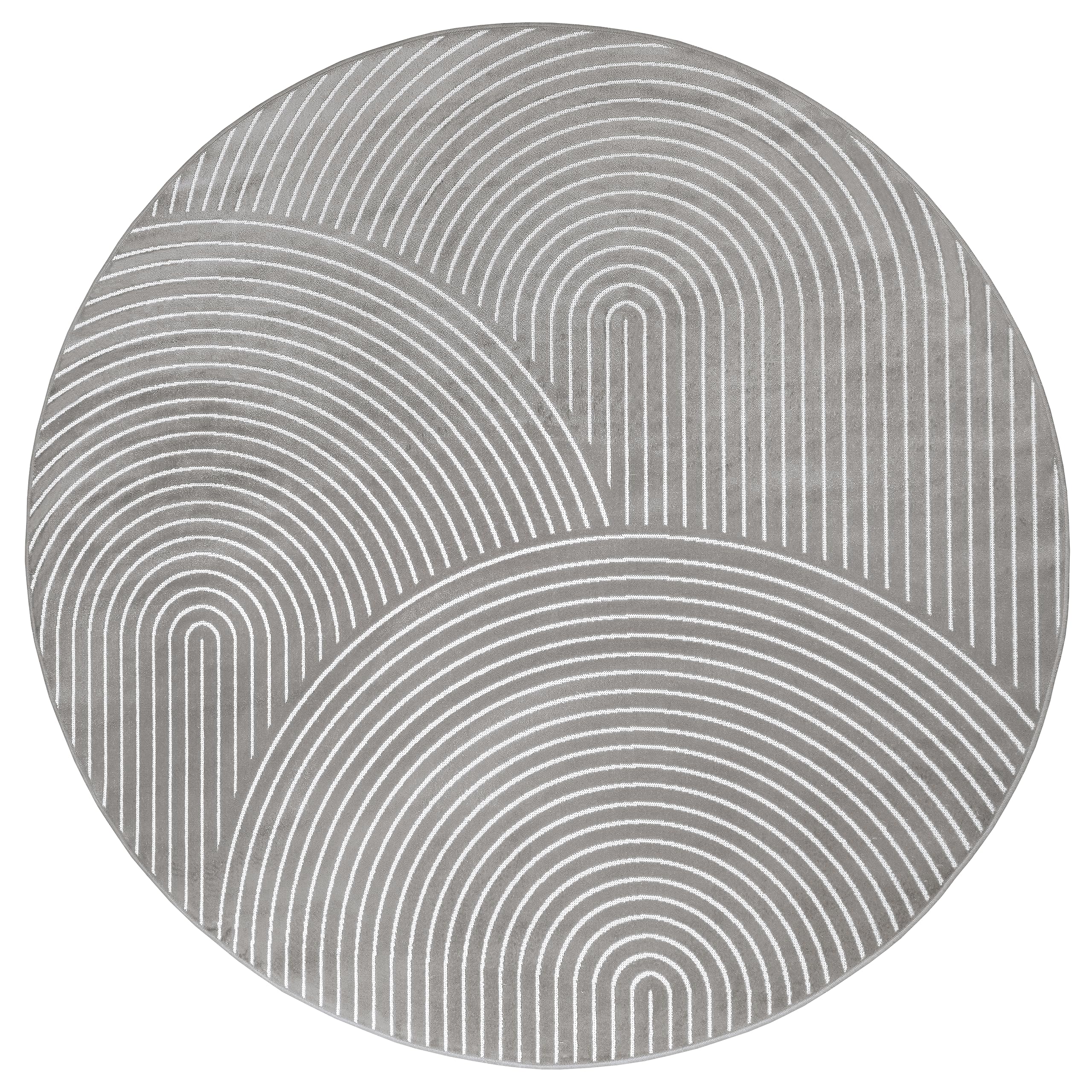 Hanse Home Faron Tapis de Salon Rond – Poils Courts (Hauteur : 3 mm) Tapis de Salon Motif bohème scandinave Effet 3D géométrique Moderne pour Chambre à Coucher, Salle à Manger, Chambre d'enfant –