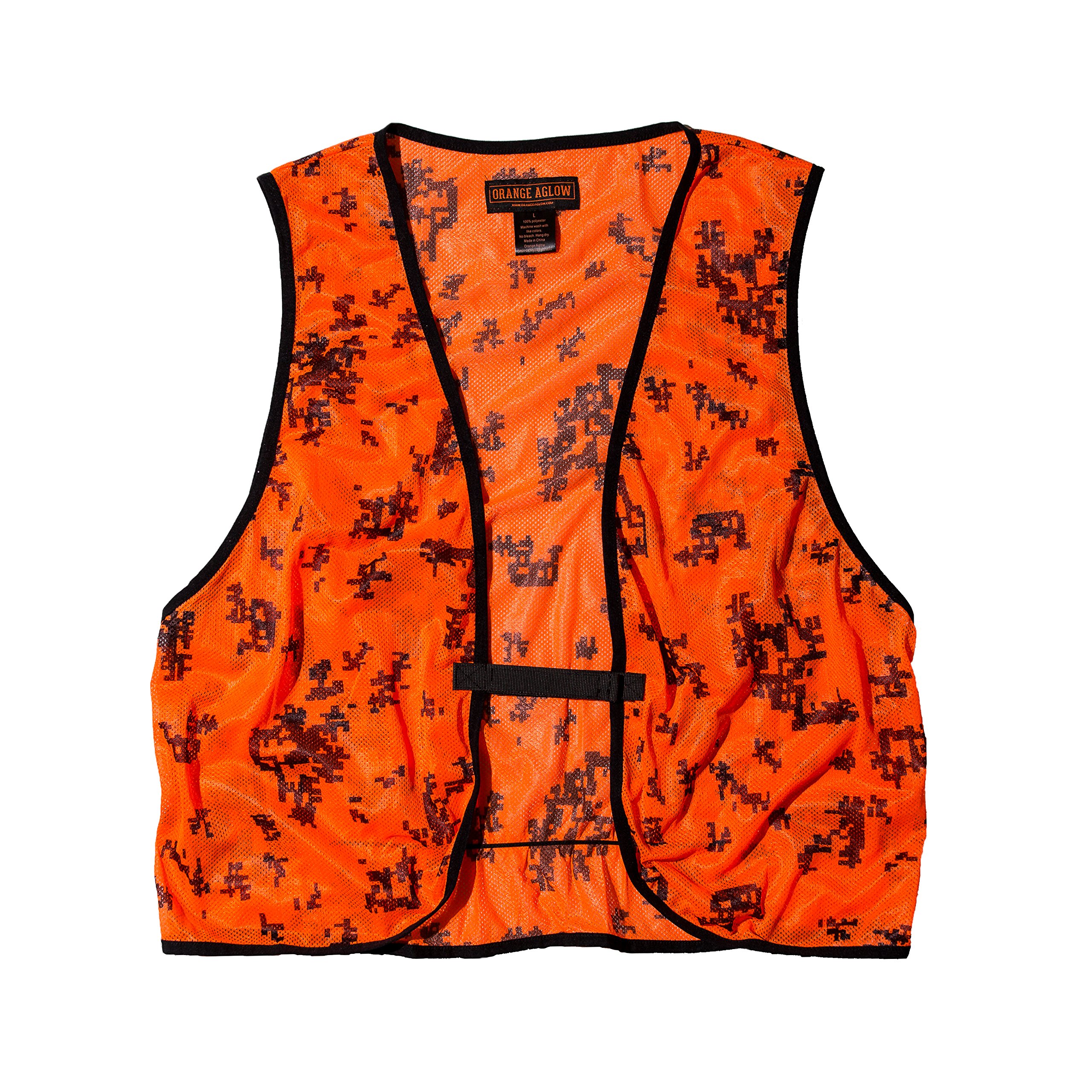 Lightweight Mesh Blaze Orange Camo Hunting Vest - Ultralightweight & Breathable, Visible Day or Night