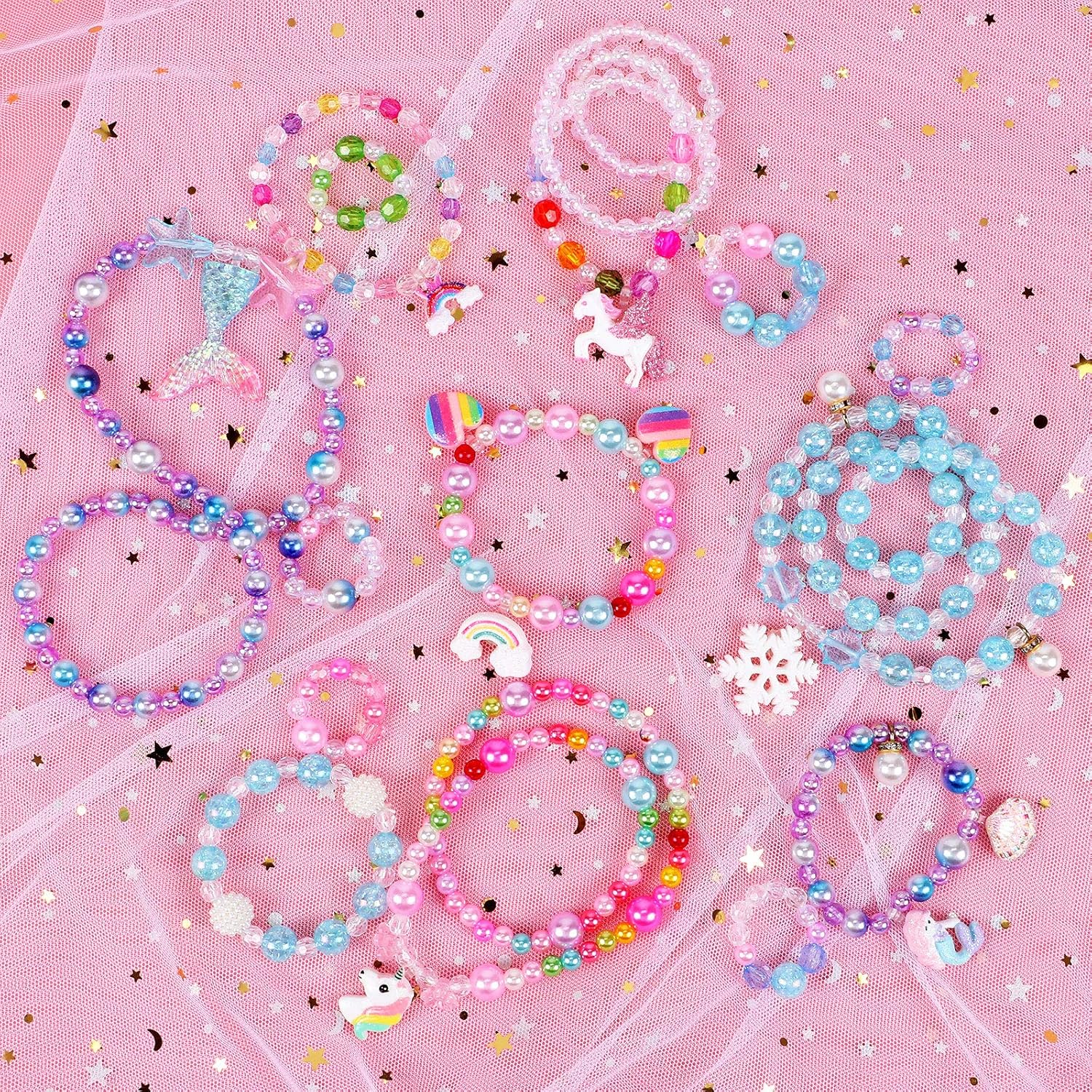 Buy G C Bead Jewelry Making Kit With Cute Mermaid Unicorn Princess Rainbow Heart Crown Butterfly Starfish Charms Diy Beading Necklace Bracelet Ring Hair Braids Jewelry Supplies Gift Craft Kit For Girls Online