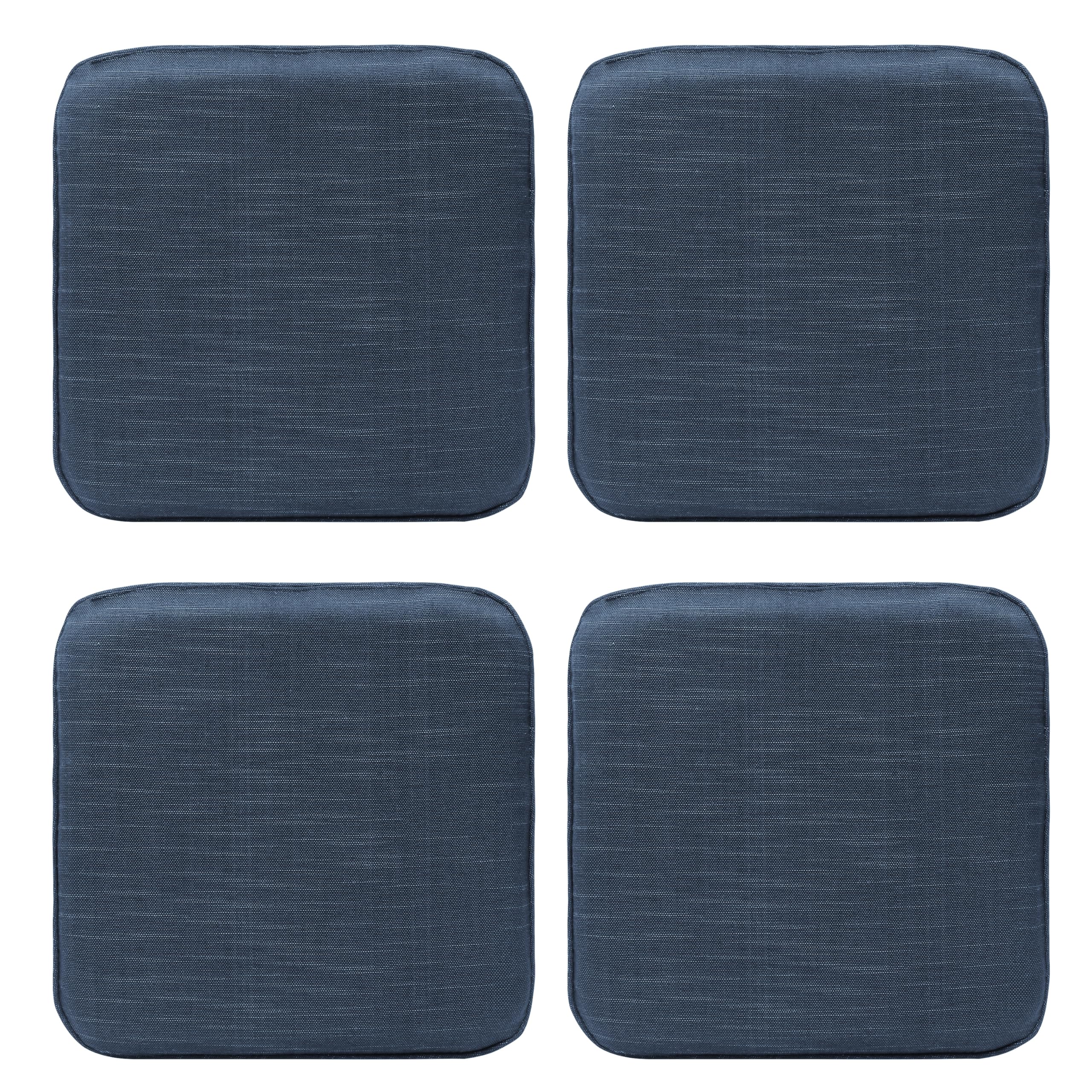 RACE LEAF 4er Set Memory Foam Anti-Rutsch-Stuhlkissen 40,5x40,5 cm, Sitzkissen, wasserfeste Oberfläche, rutschfeste Unterseite - Stuhlkissen blau