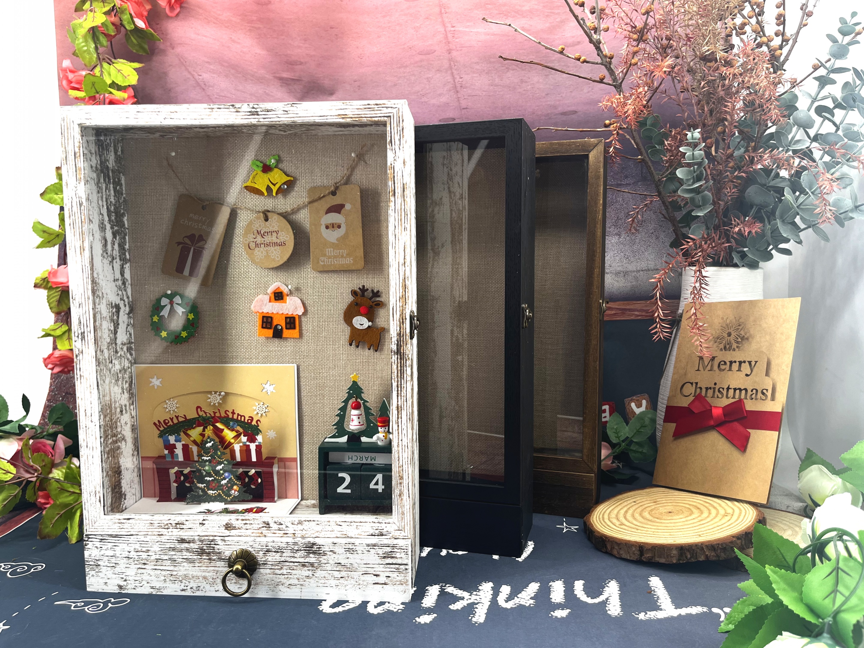 FramePro Cadre En Bois 3D, Boîte à Souvenirs Avec Fente, Cadre De