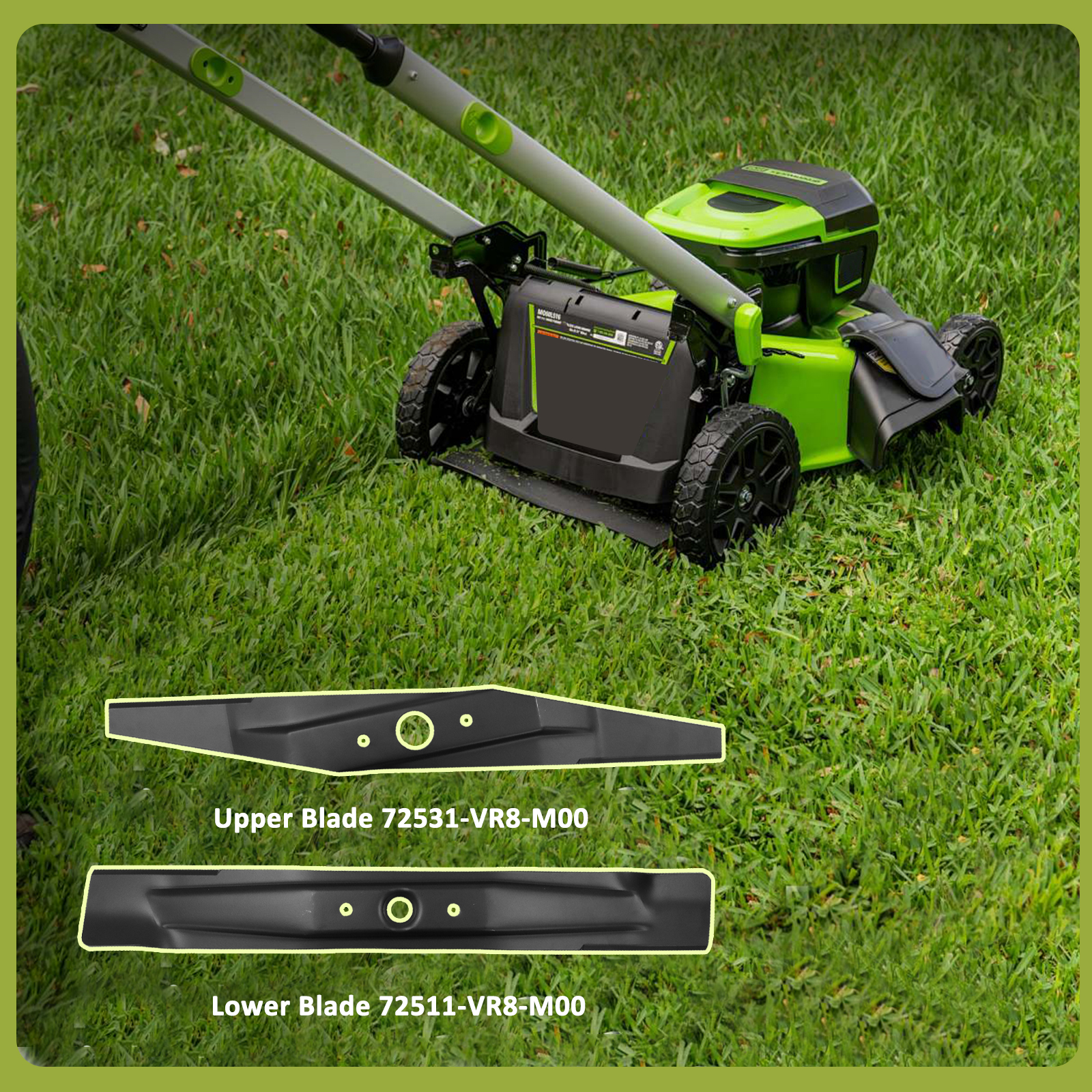 Amazon.com : 72511-VR8-M00A Lawn Mower Blades with 17211-Z8B-901