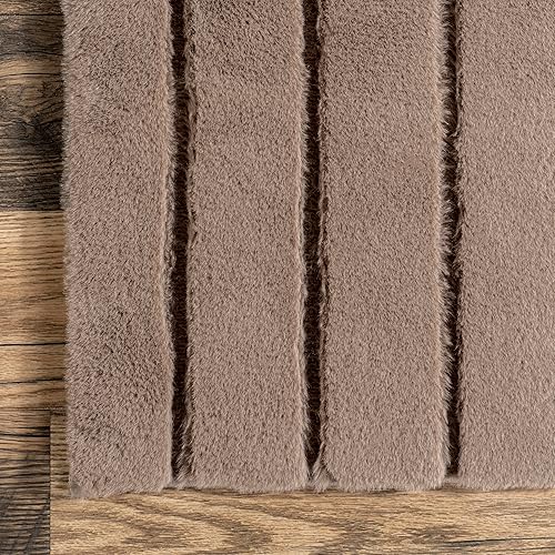 Miniatura 5 de nuLOOM Dawn - Alfombra geométrica lavable a máquina para sala de estar, dormitorio, comedor, cocina, 5 x 8 pies, color marrón