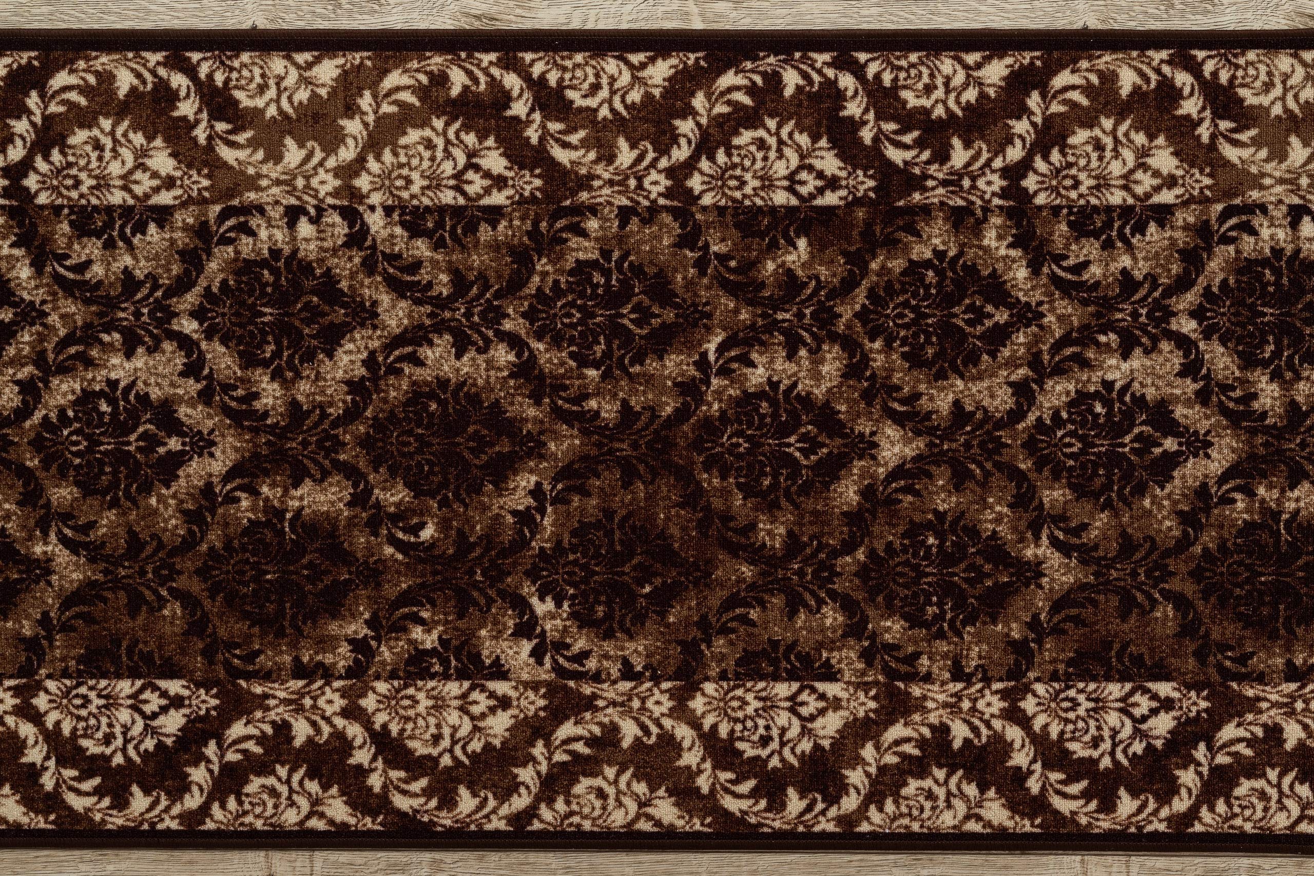 rugsx Tapis de Couloir Romance - Antidérapant, Moderne et Durable, idéal pour la Cuisine, Le Hall et Le Couloir, Marron 100x190 cm