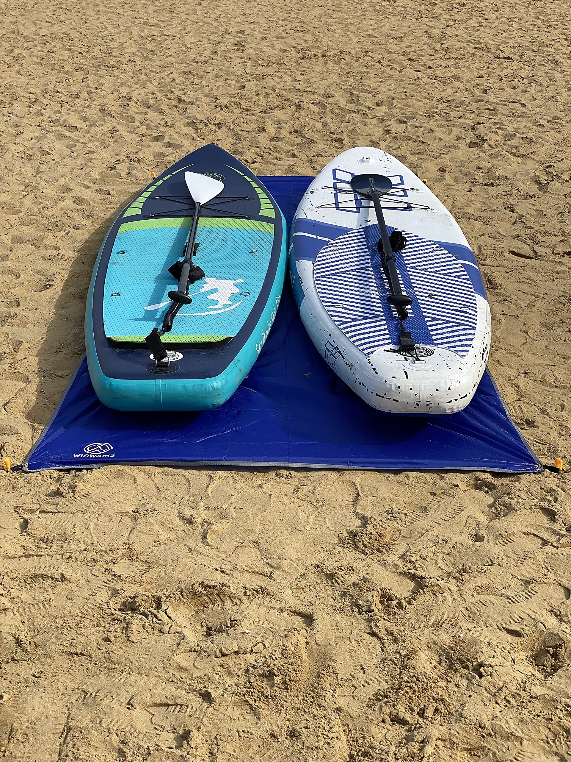 SUP Tappetino da atterraggio per tavole da paddle 360 x 145 cm blu oceano nylon 210T