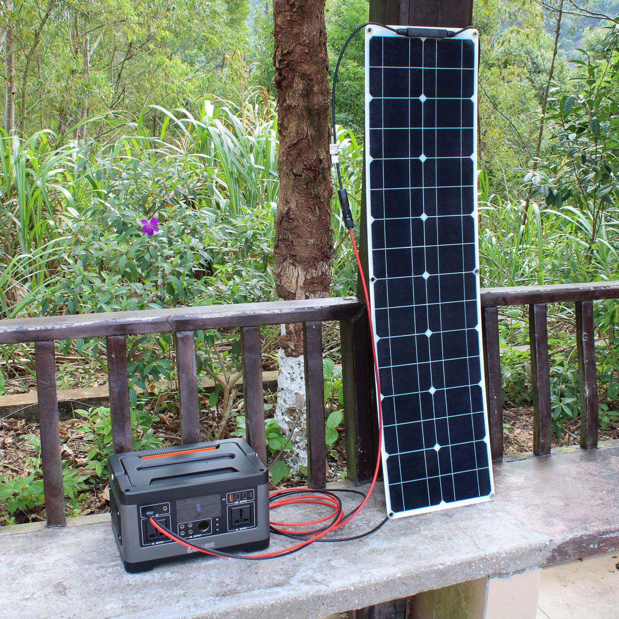 Pannello solare flessibile 200 W 12 V monocristallino caricatore solare impermeabile e ultra sottile per camper, barche, abitazioni e superfici irregolari (50 W x 4)