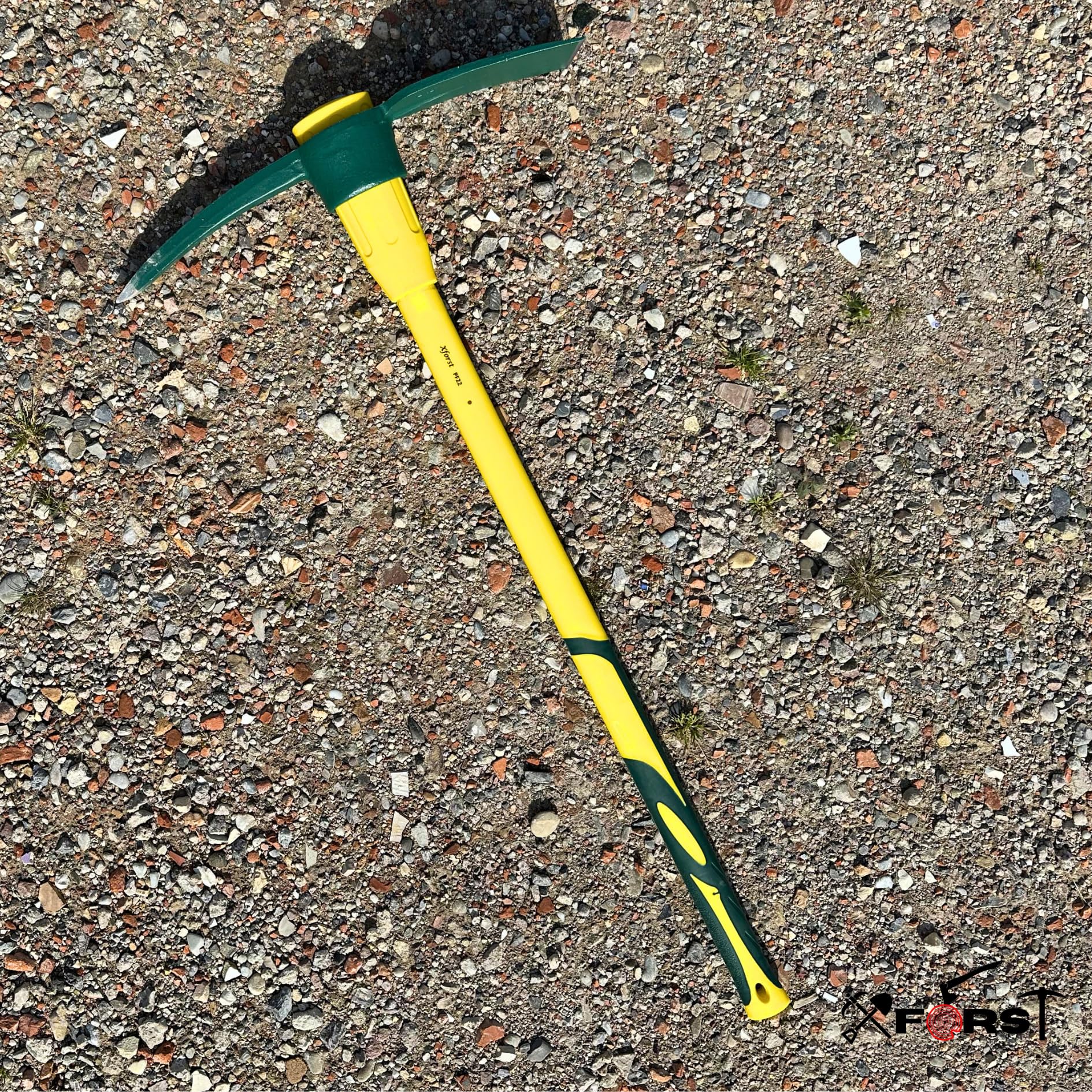 Xforst Pioche de Terrassier 3,46kg 90 cm Double Tête Acier Forgé Manche Fibre de Verre Antidérapant X-PF36
