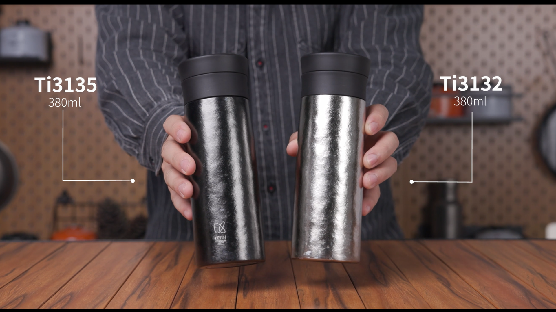 ちたな Amazon | KEITH チタン 水筒 魔法瓶 380ml ボトル 超軽量頑丈 保温保冷