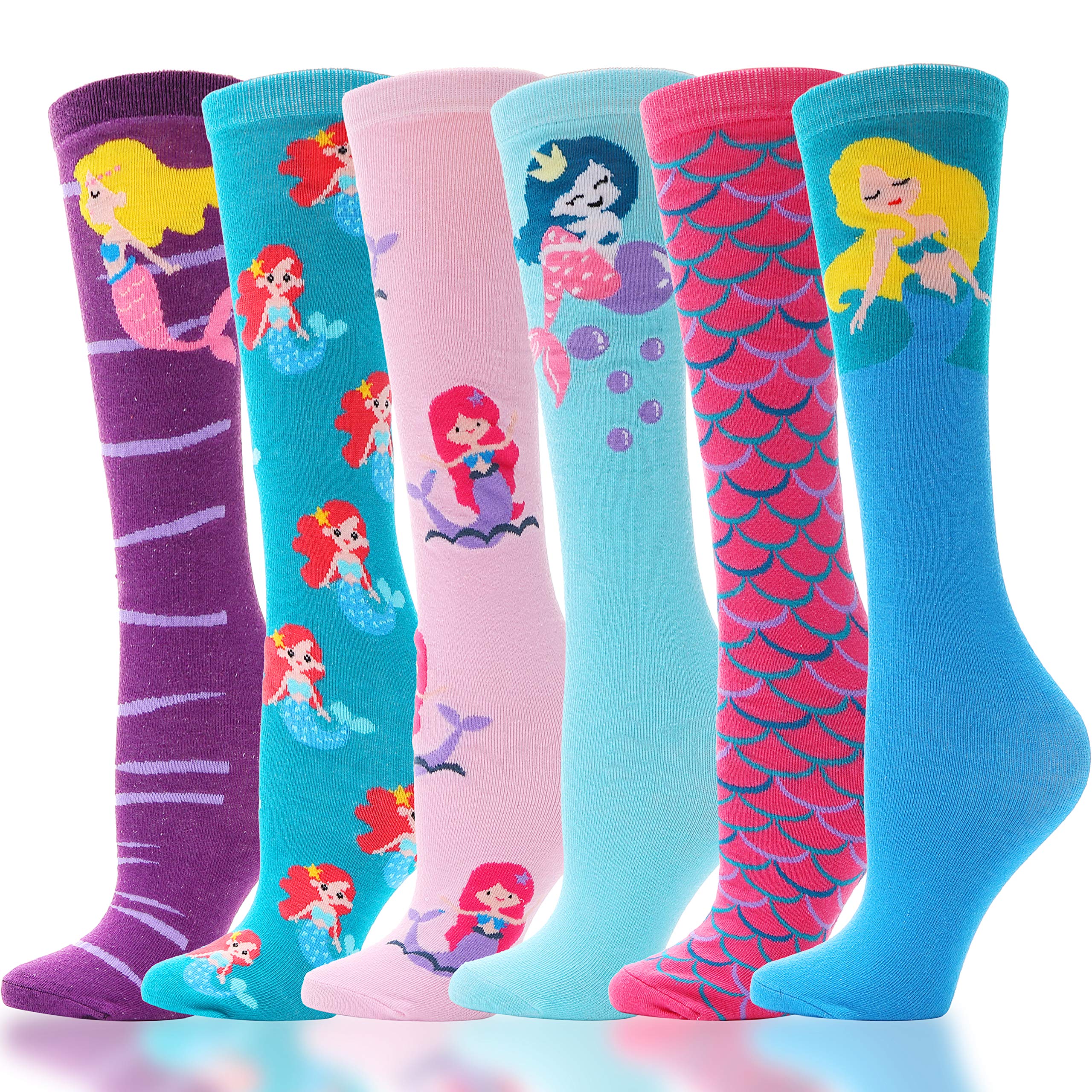 ANTSANG Kids Girls Knee High Socks Long Boot Socks for Child 6 Pairs