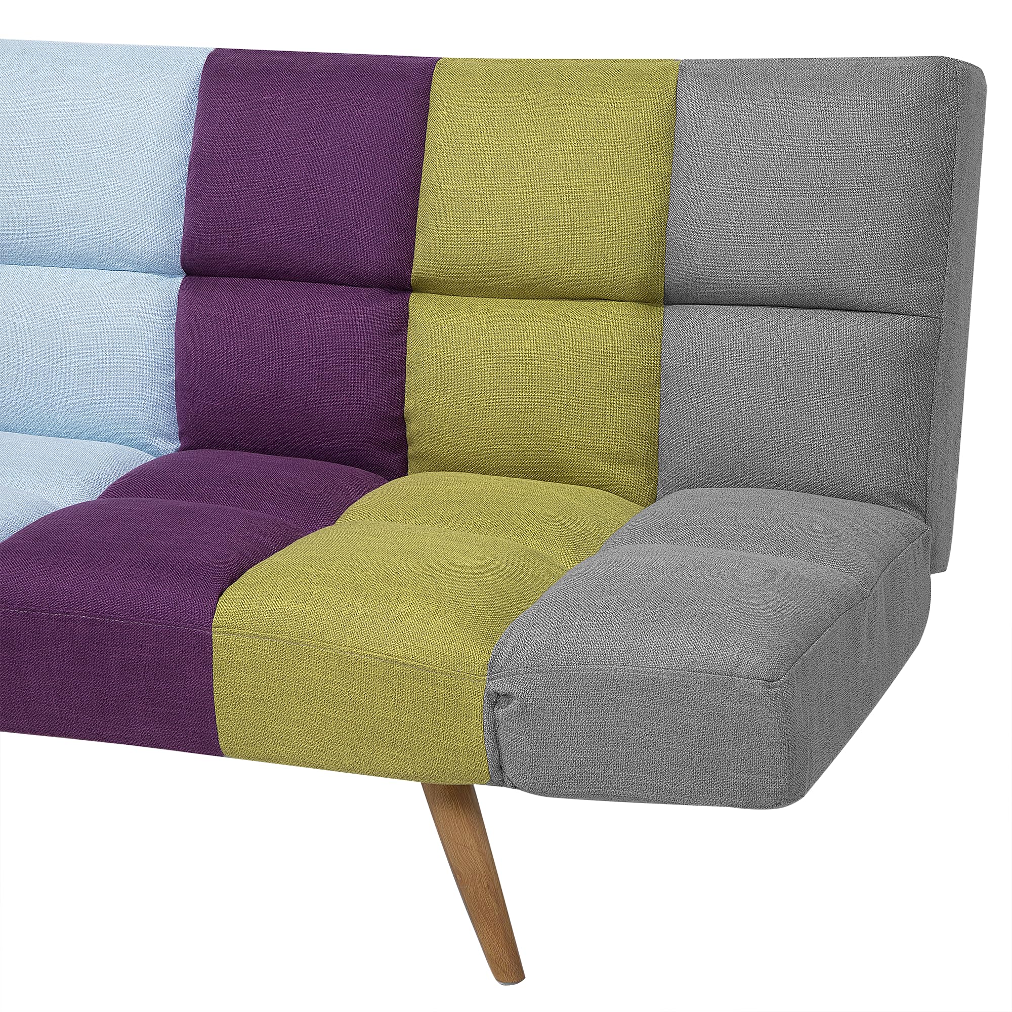 Beliani Canapé Clic-Clac 3 Places en Tissu Multicolore avec Fonction Couchage Confortable pour Salon Scandinave Moderne