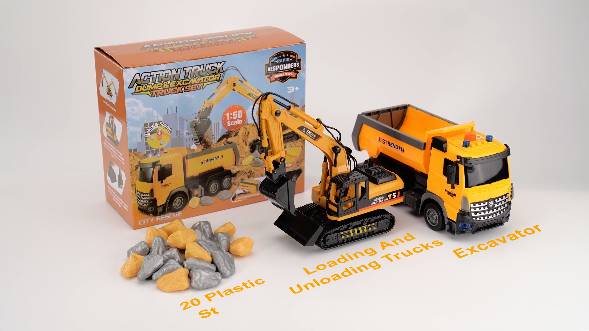 EUCOCO Camion Jouet Enfant, Véhicules pour Enfants 2-6 Ans, Cadeau Garçon et Fille