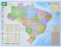 Multimapas 204 Mapa Escolar Brasil Politico/Rodoviário, Multicor