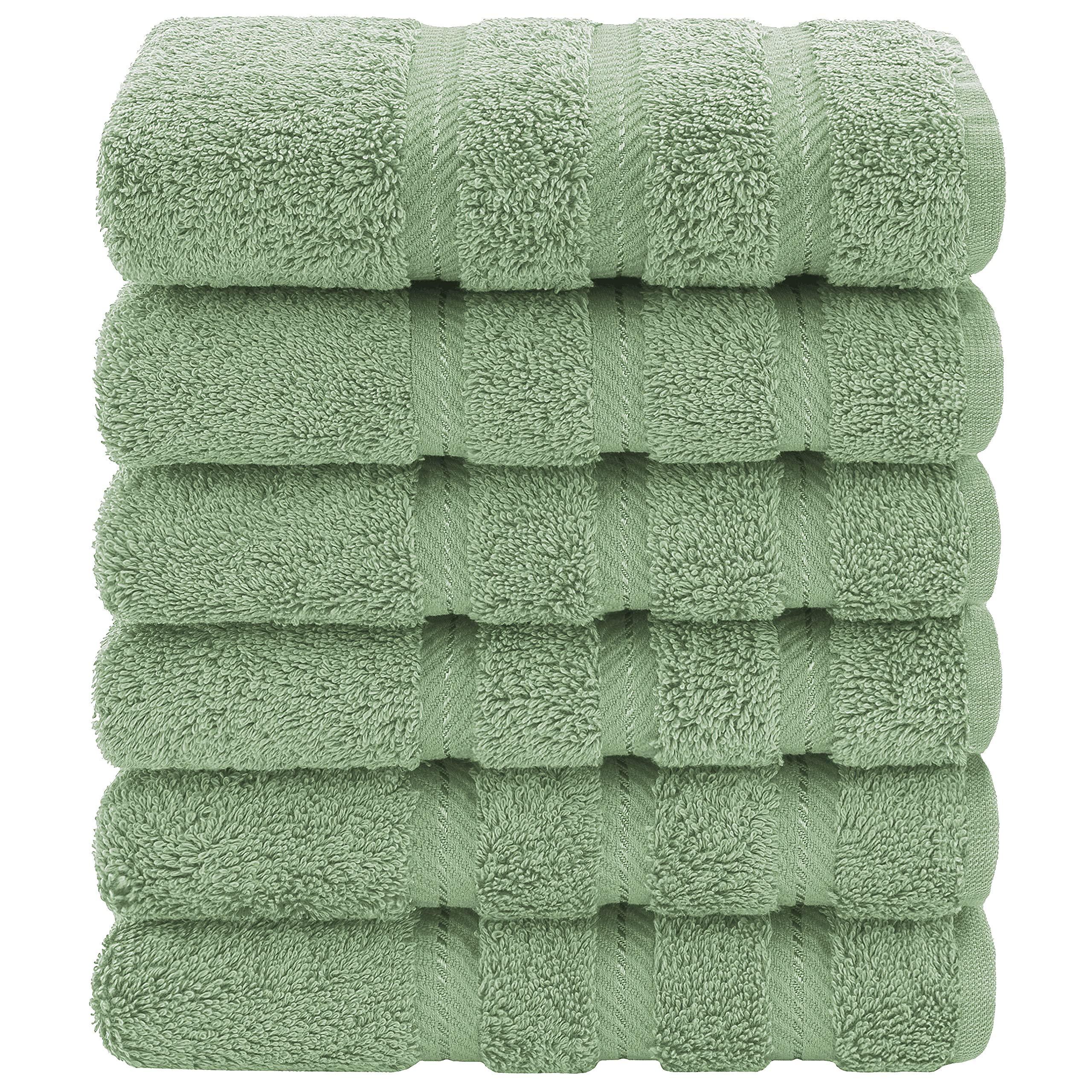 American Soft LinenLuxury Hand Towels for Bathroom, 100% Cotton Turkish 4 Piece Hand Towel Set, 600 GSM Hand Face Towels for Kitchen, Sage Green Hand Towels