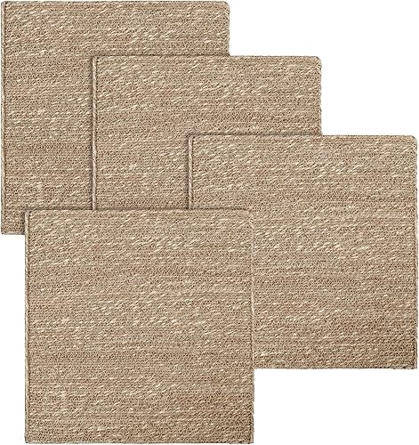 Miniatura 14 de Hausattire Juego de 4 manteles individuales trenzados de yute de 13 x 19 pulgadas, reversibles, tejidos a mano, bohemios, vintage, para mesas de