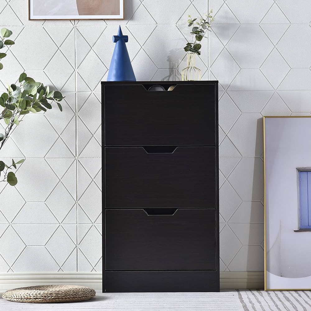 Amazon|下駄箱 3段 シューズラック 玄関収納 引き出し ひとり暮らし