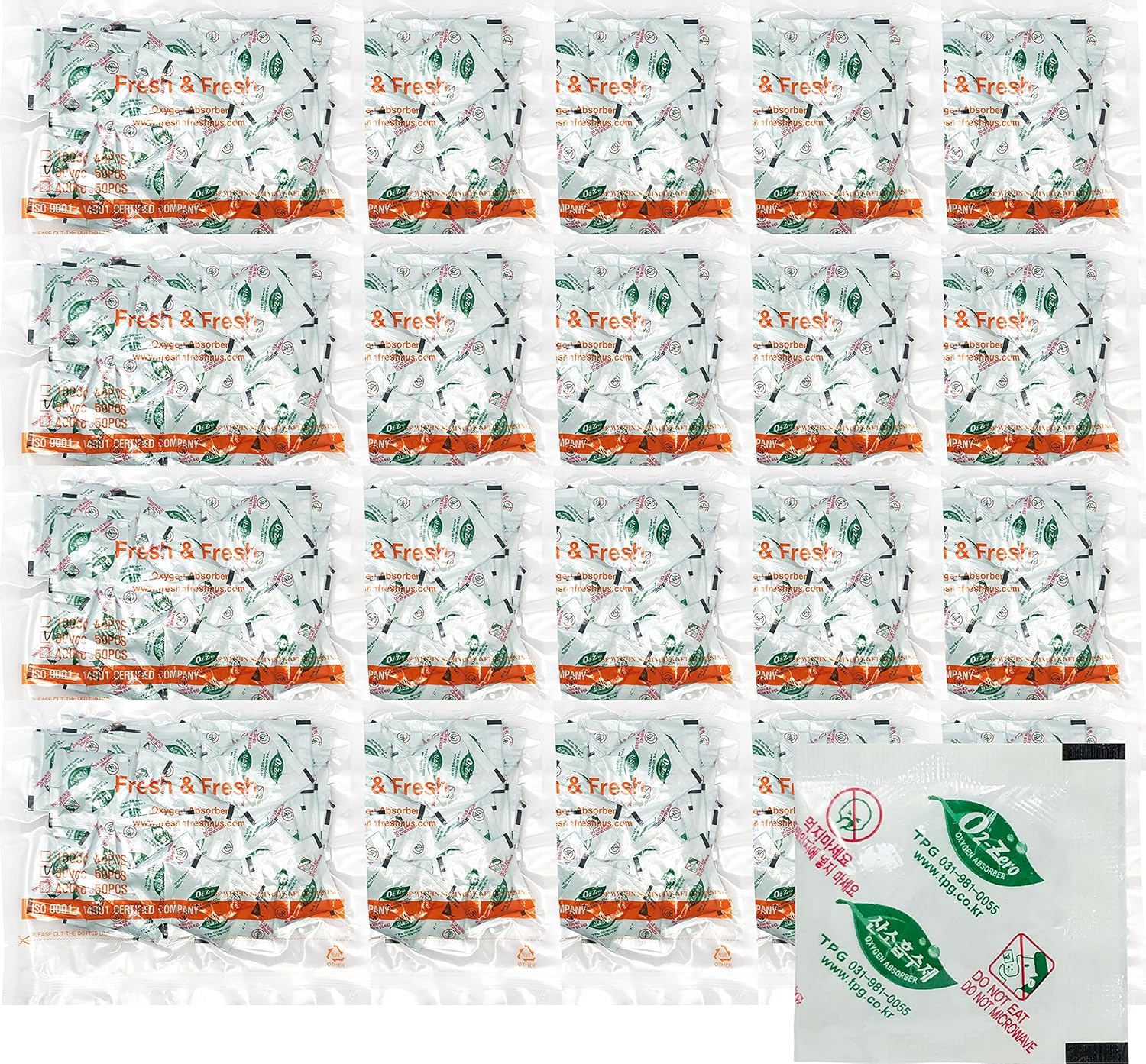 300 CC [1000 Packets] Premium Oxygen Absorbers for Food Storage, Oxygen Absorbers(20 Bag of 50 Packets) - ISO 9001 Certified Facility Manufactured