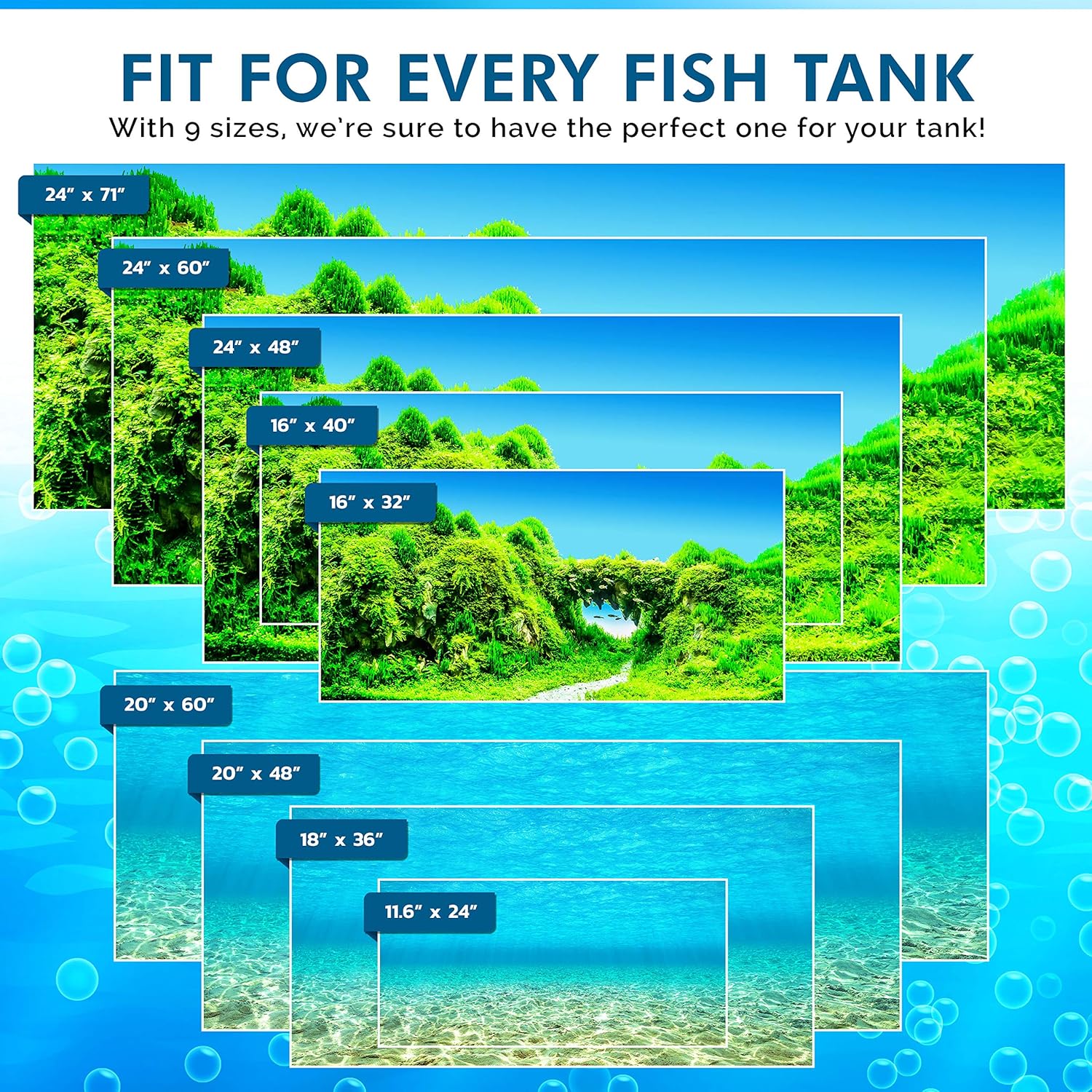 Fish Tank Background for 10 gallon 20 gallon 29 gallon 30 gallon 55
