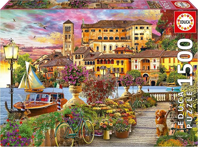 Educa - Promenade Italienne Puzzle 1500 Pièces Adulte | Paysage Côtier ...