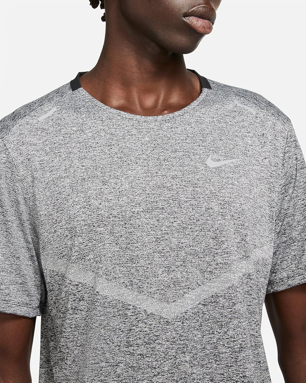 Nike Rise 365 Men's Dri-FIT Short-Sleeve Running Top (Black/Heather, CZ9184-011) Size XX-Large - Image 3