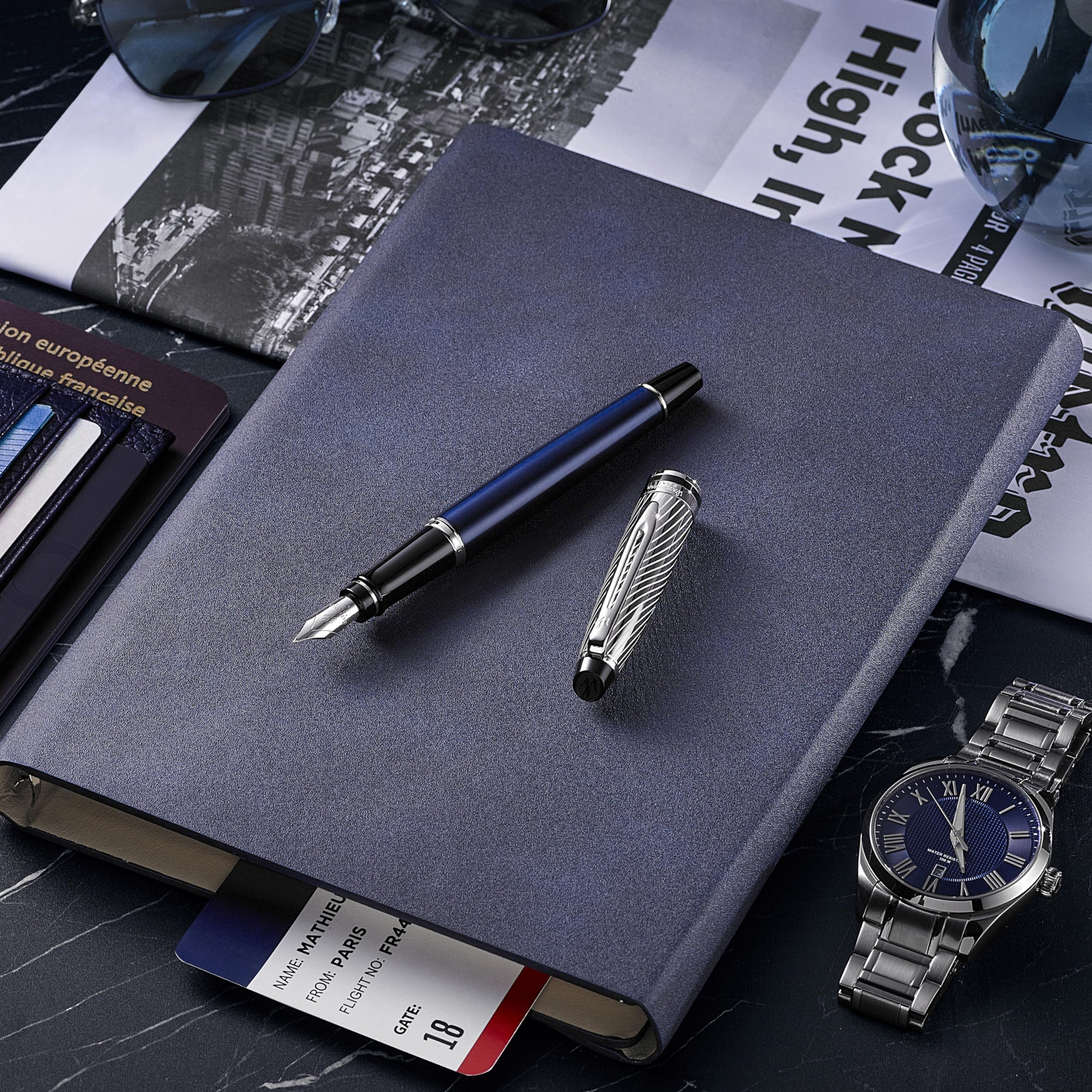 Rollerpen waterman expert metallic ct f blauw