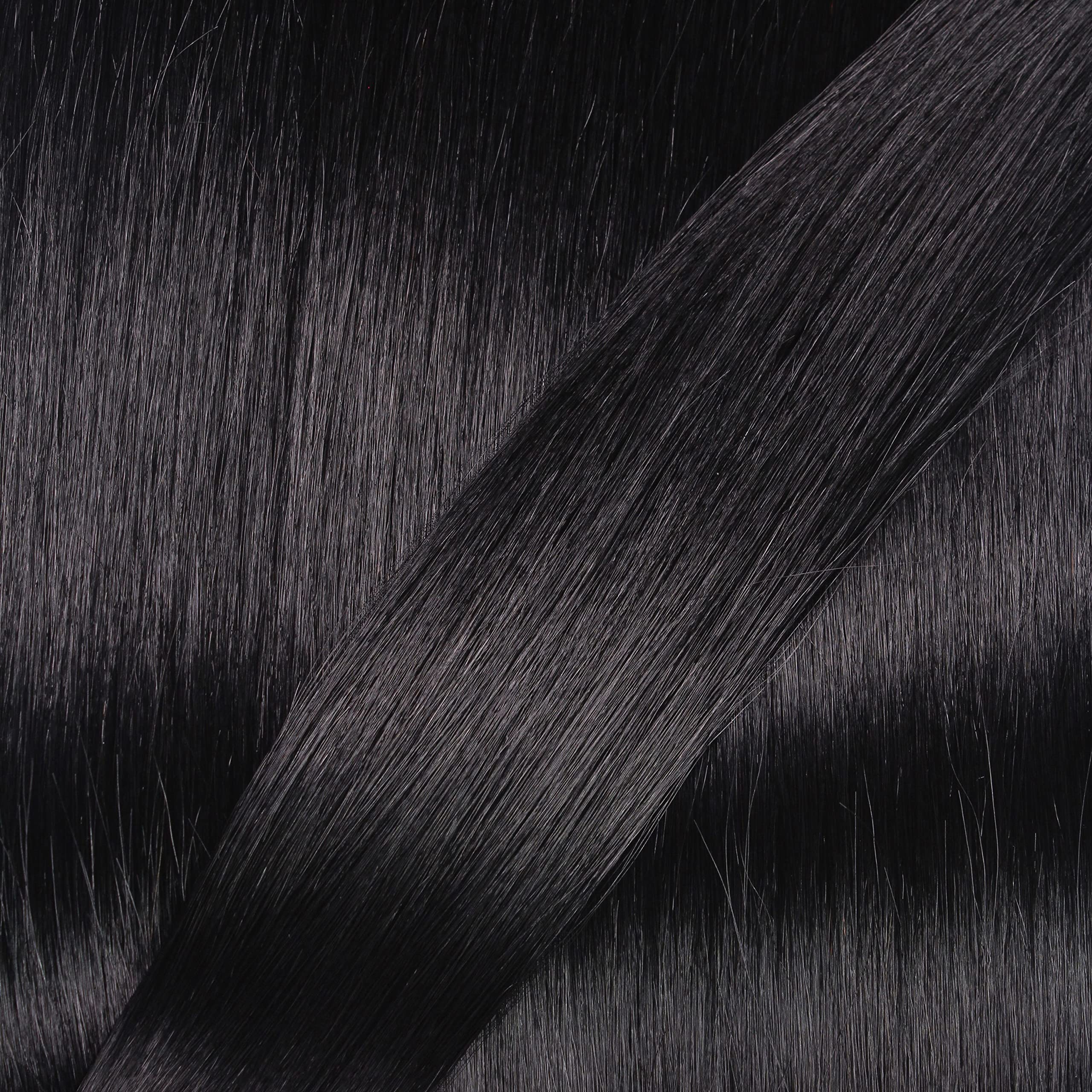 hair2heart Extensions Echthaar Bondings Gewellt - 100 Strähnen 0.5g 60cm 2/0 schwarz