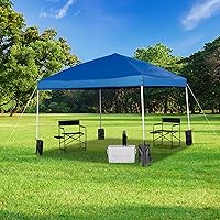 Vista 11 de EMMA + OLIVER Tienda de campaña con toldo desplegable de pierna recta negra de 10 x 10 pies con bolsas de arena y estuche con ruedas