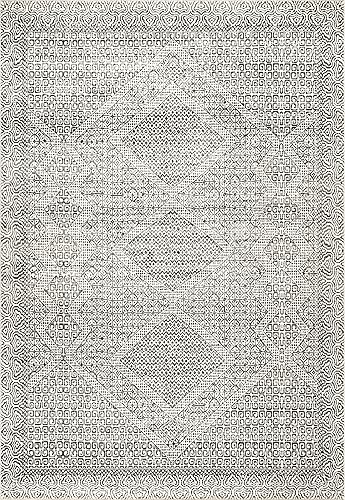 Miniatura 3 de nuLOOM Abstracto Tribal Alfombra decorativa lavable a máquina, 2 x 3 pies, gris, rectangular, 0.1 pulgadas de grosor