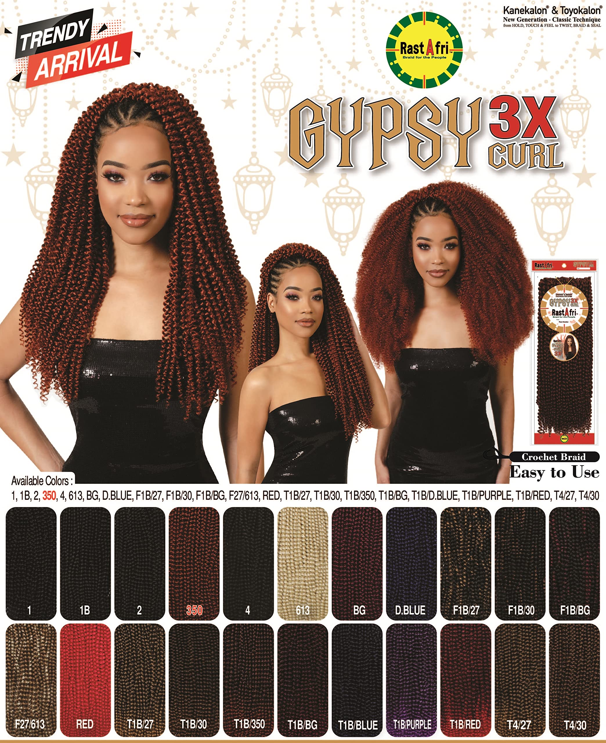 Rastafri GYPSY CURL 3X (T1B/D.BLUE)