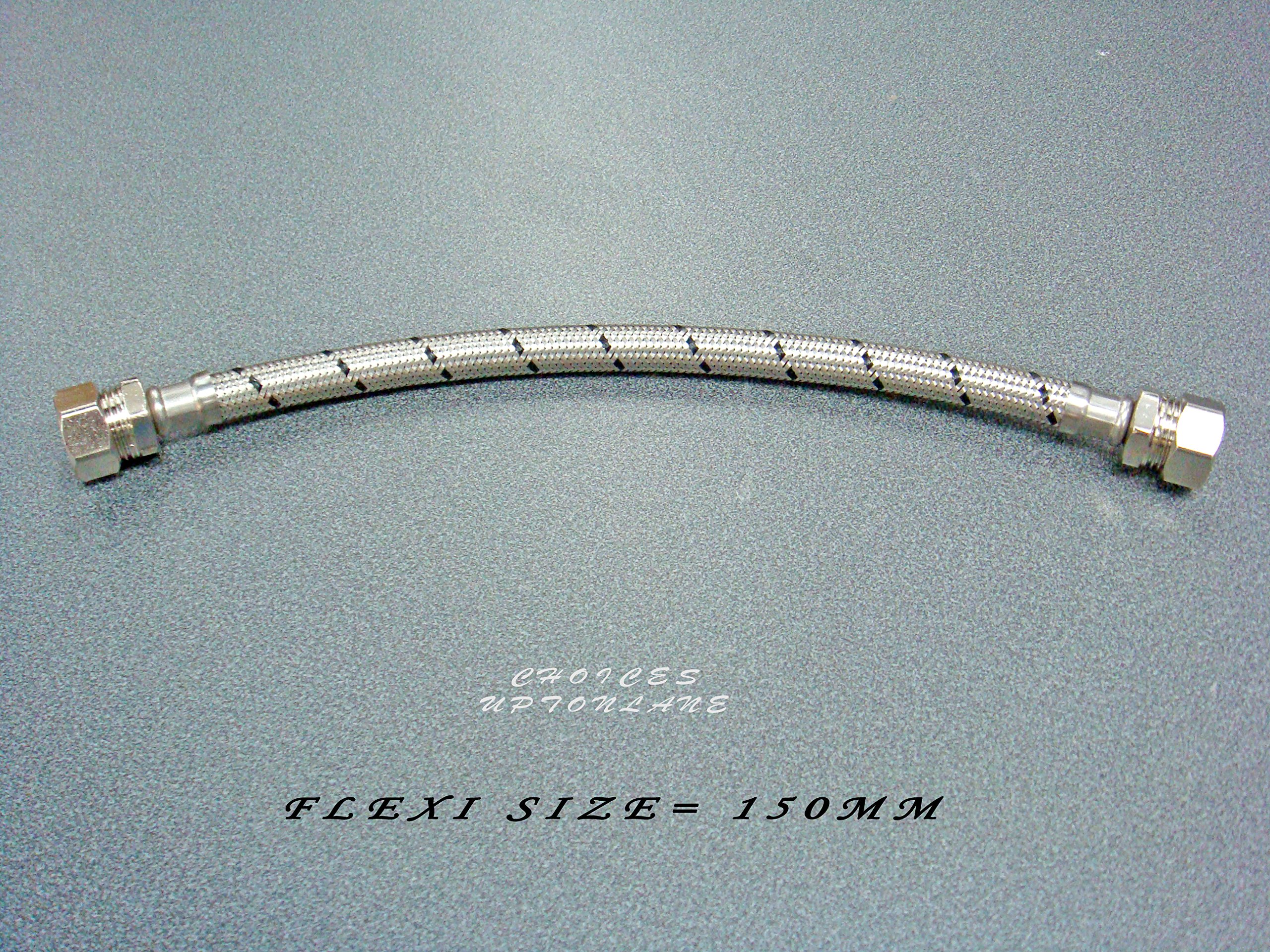 AK COMPRESSION FLEXIBLE TAP CONNECTOR 15MM X 15MM IN VARIOUS LENGTHS (FLEXI SIZE : 150MM)
