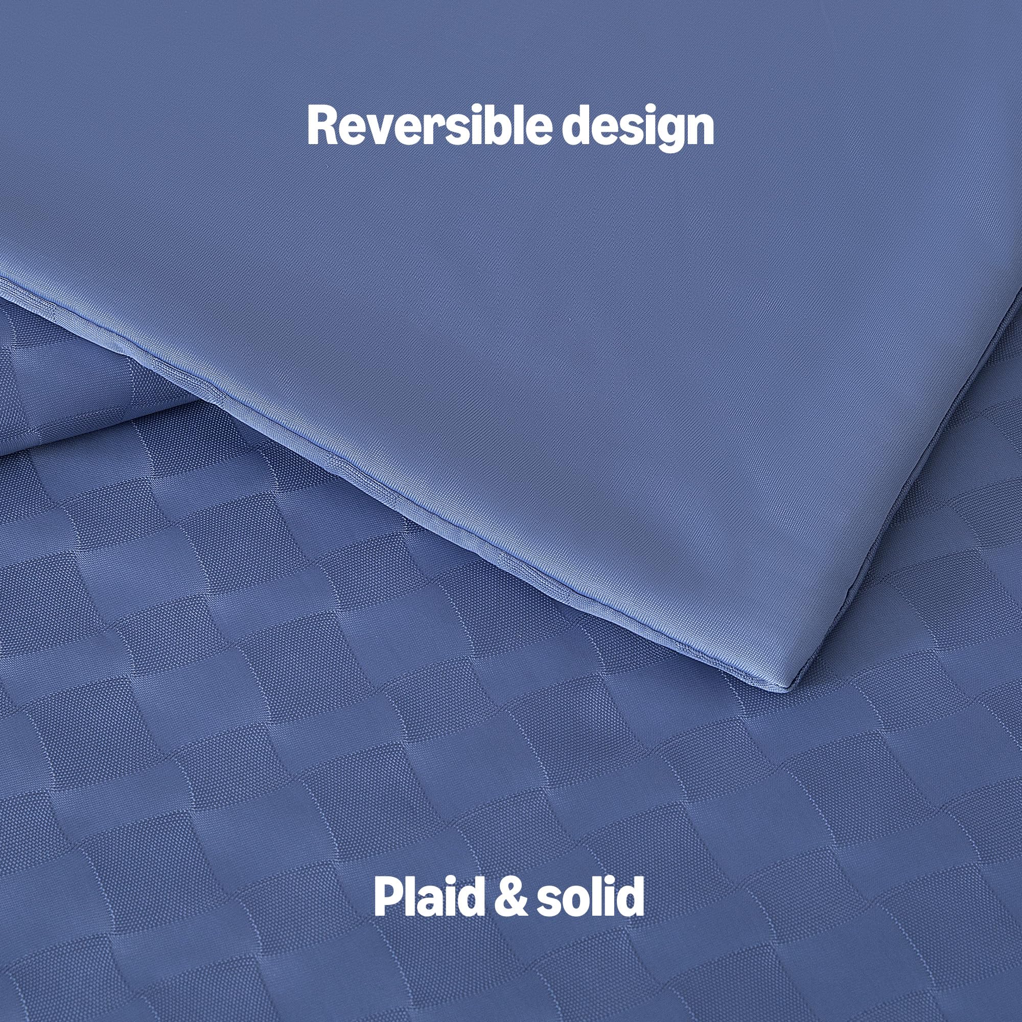 Amazon Basics Cooling Comforter, Soft Lightweight Waffle Weave Blanket for Hot Sleepers, Summer & All Season Bedding to Keep Cool for Night Sweats, 90"x90", Queen, Blue - 5