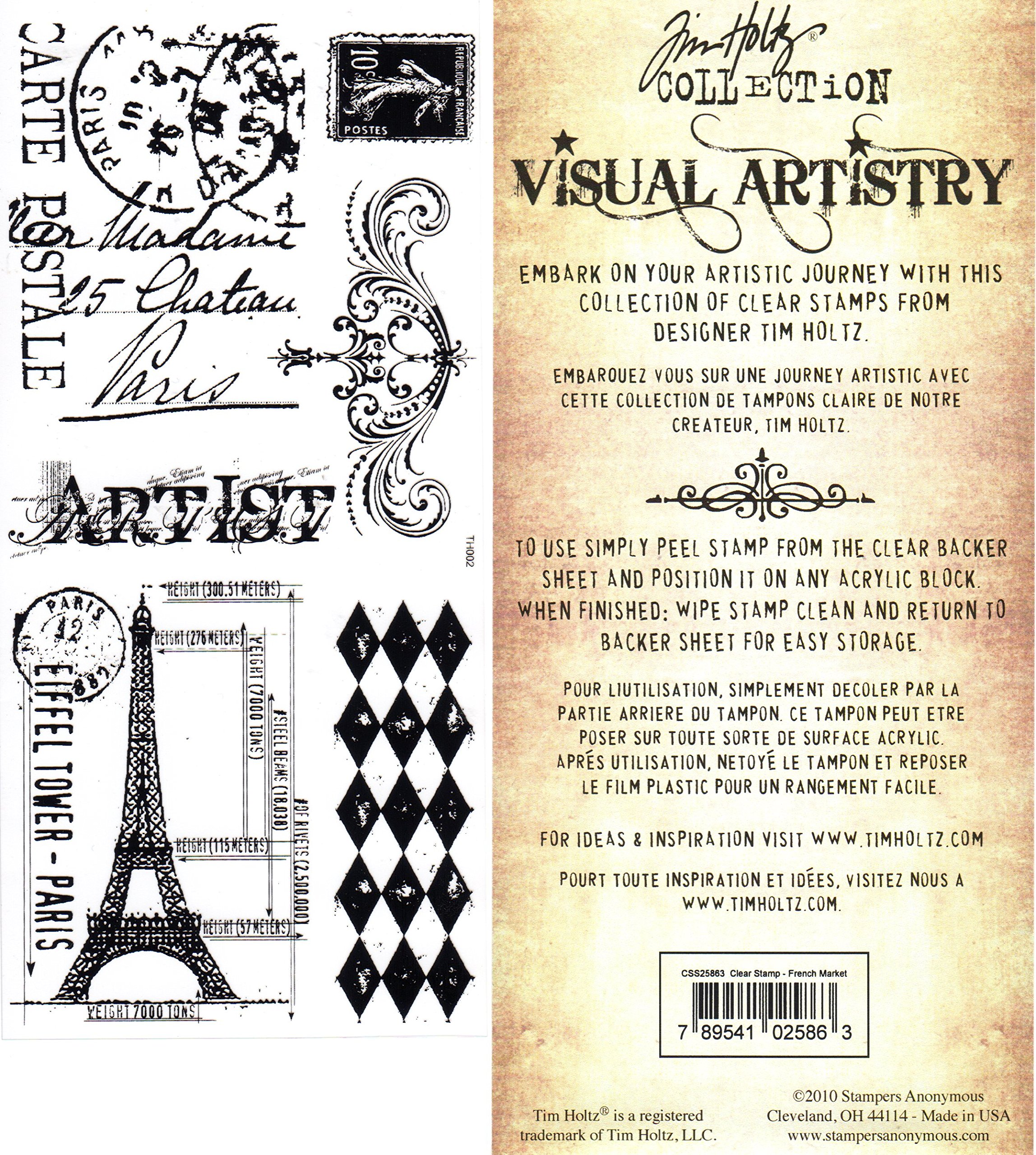 TIM HOLTZ - Visual Artistry Collection Stampers Anonymous Clear Stamps - French Market