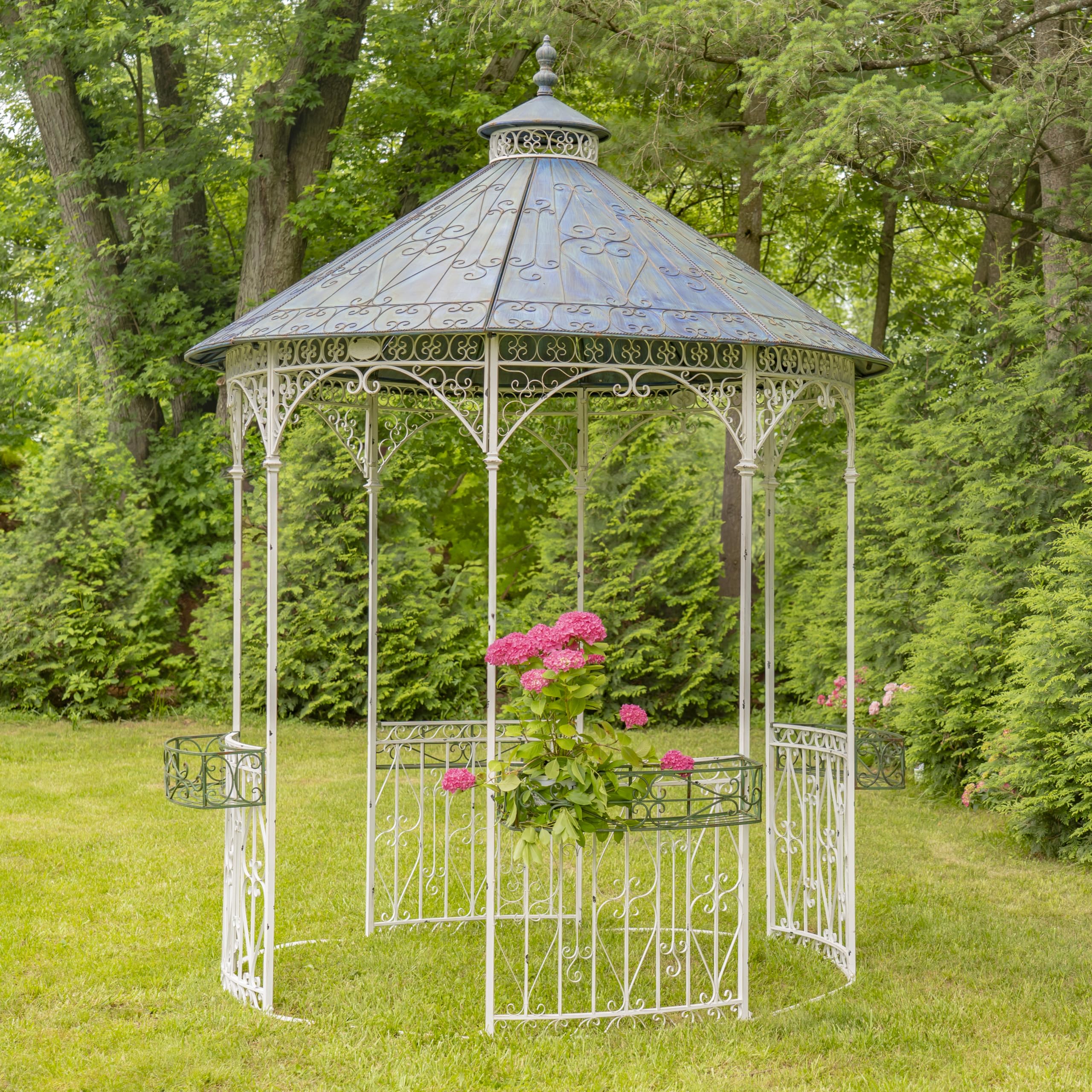 Amazon.com : 11ft. Tall Round Iron Gazebo with Four Side