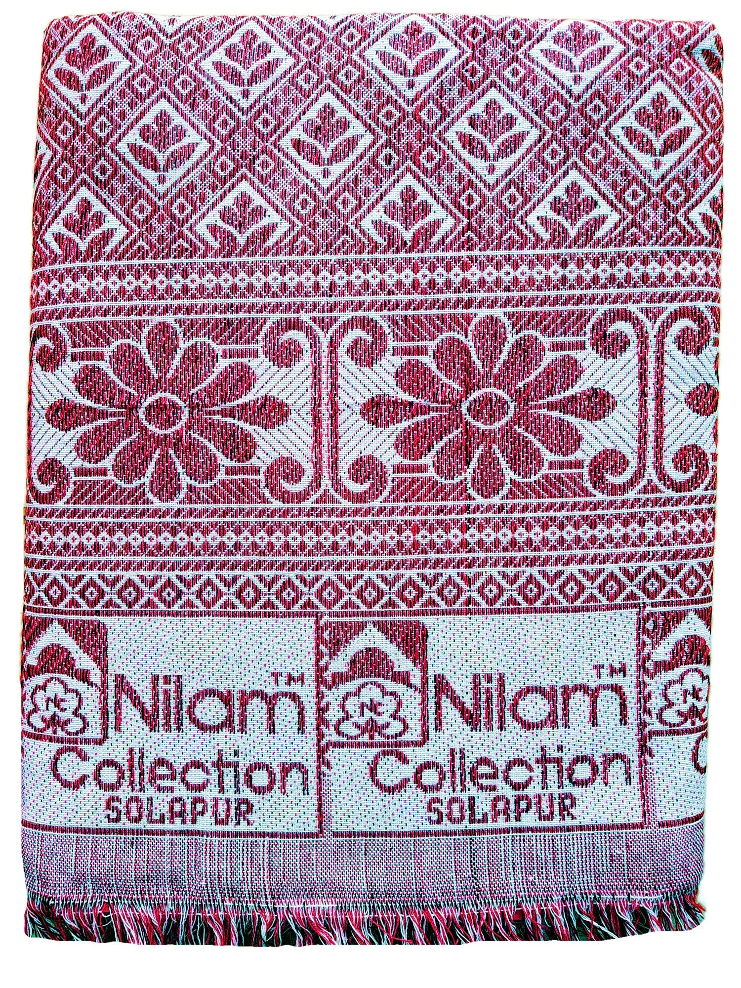 Nilam Collection Cotton Solapur Chaddar Blanket Single Bed Full Size 300TC Cherry Color Pack of 2 (Size- 58X88 Inch) (B0BGJL8H1B) Amazon Price History, Amazon Price Tracker