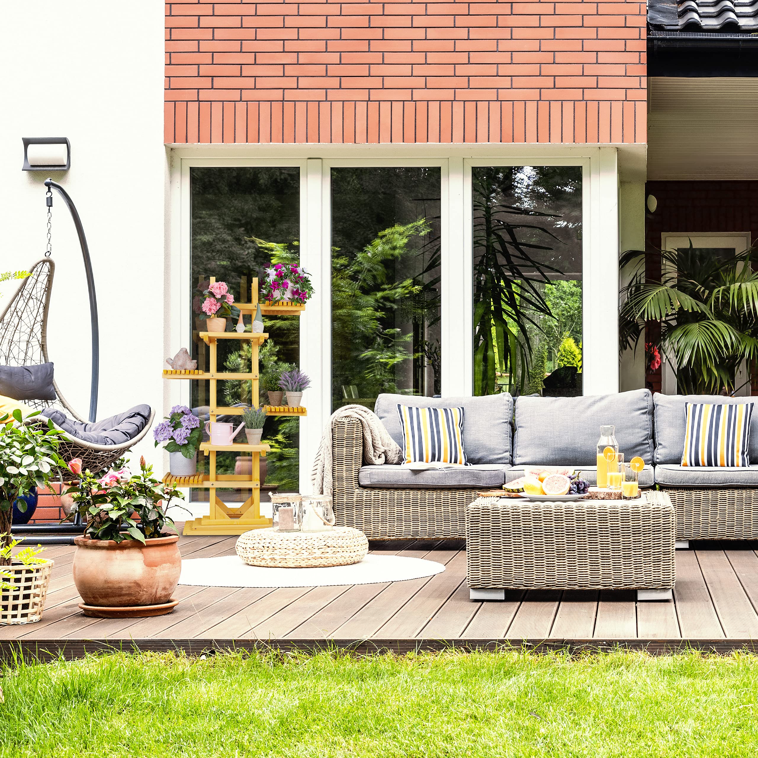 Relaxdays Blomtrappa, U00f6rthylla Med 6 Vu00e5ningar, HxBxD 152,5 X 80 X 73 Cm, Tru00e4, Vu00e4xttrappa Inomhus Och Utomhus, Natur Relaxdays Blomtrappa, U00f6rthylla Med 6 Vu00e5ningar, HxBxD 152,5 X 80 X 73 Cm, Tru00e4, Vu00e4xttrappa Inomhus Och Utomhus, Natur