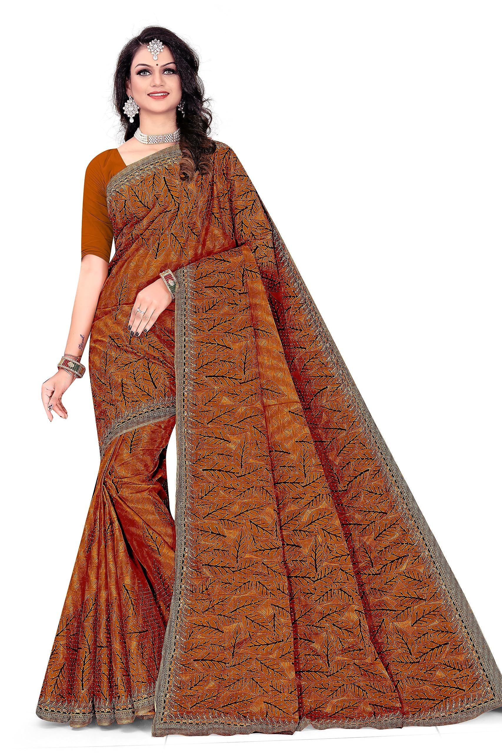 Tamaira Fashion Women's Plain Weave Pure Cotton Saree Without Blouse Piece(11248_Mustard)