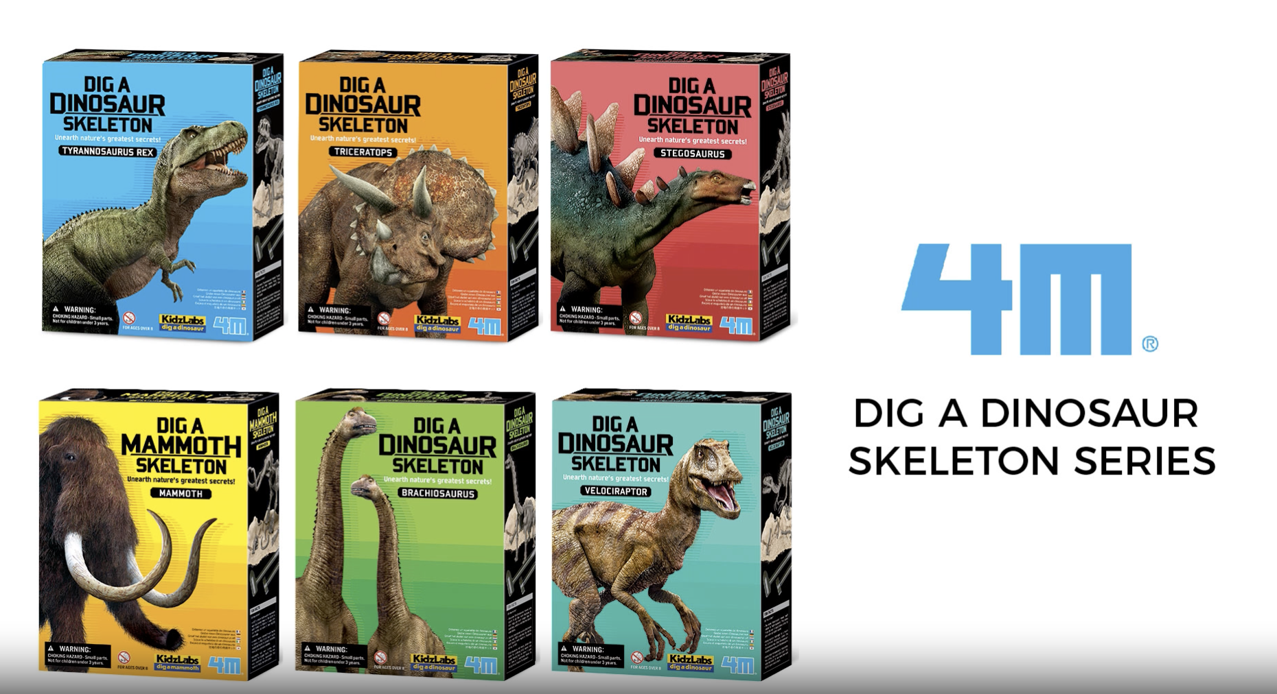 Amazon.com: 4M KidzLabs Dig a Velociraptor Skeleton Kit, Fossil