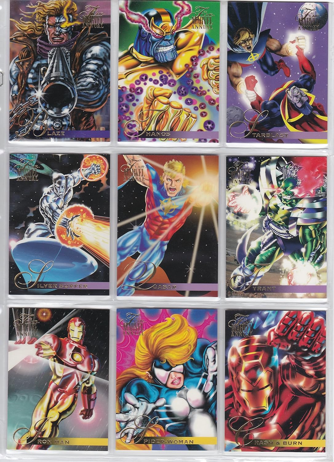 ANGIEHAIE Marvel Flair Annual Base Set of 150 Cards NM/M X-Men, Spider-Man