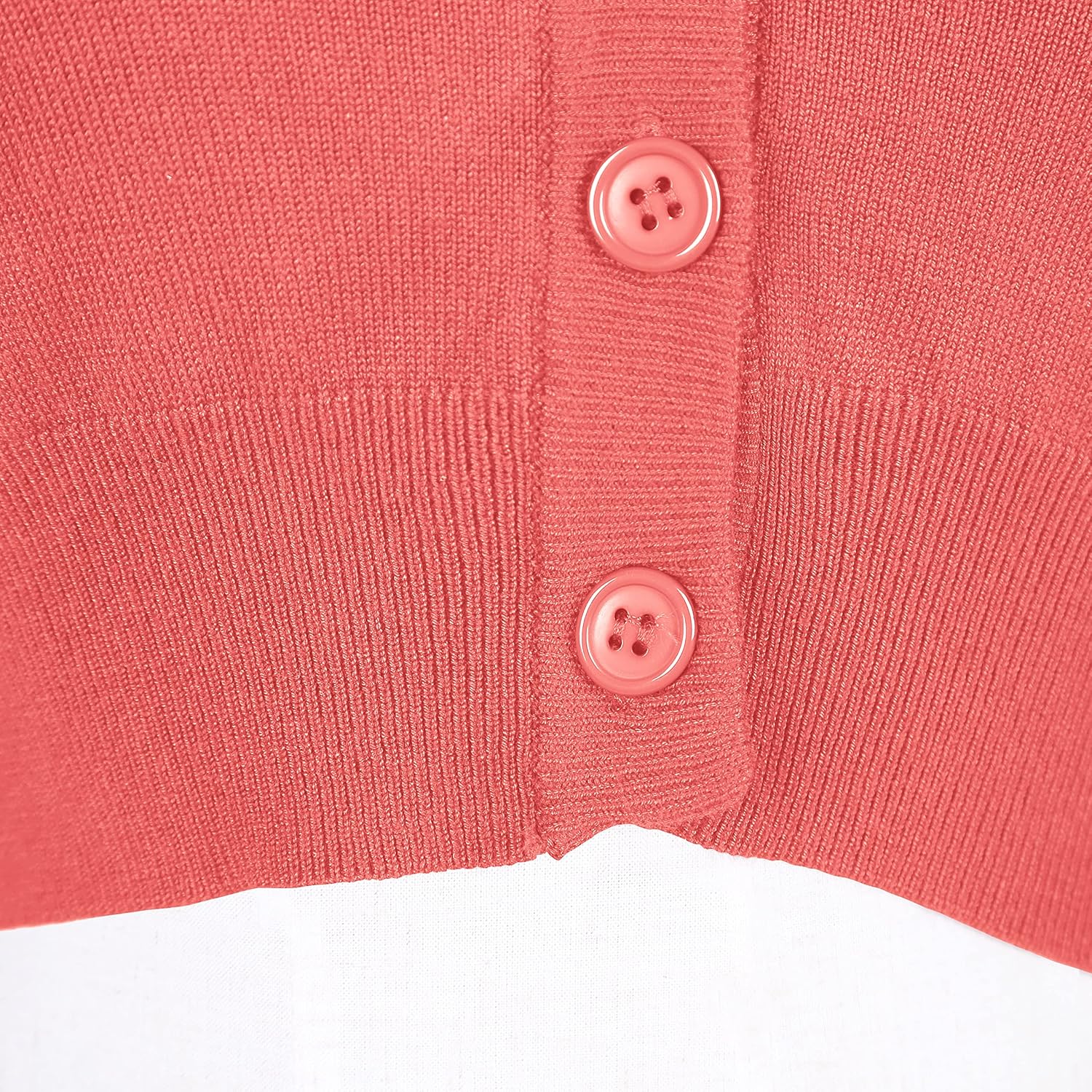 Urban CoCo Women's Cropped Cardigan V-Neck Button Down Knitted Sweater 3/4 Sleeve - Image 5